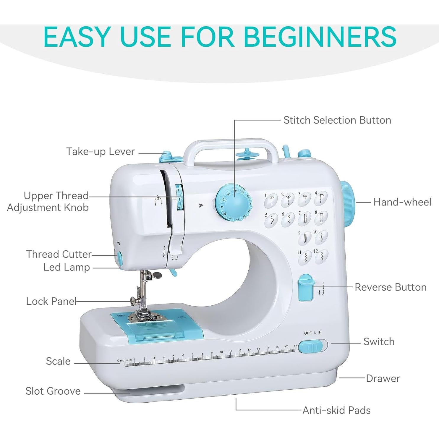 Mini Máquina de Coser Eléctrica Ninonly 2.35 kg Doble Velocidad