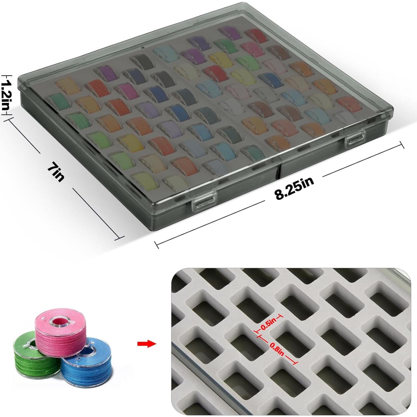 Caja organizadora de bobinas Xuerdon 66 piezas gris