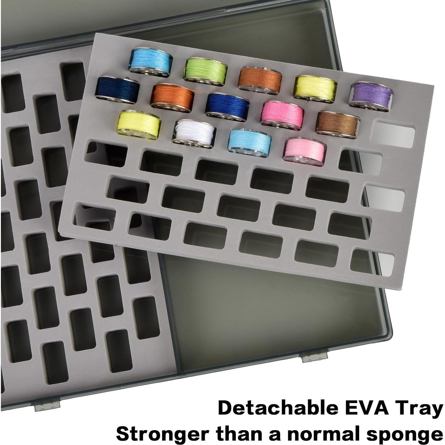 Caja organizadora de bobinas Xuerdon 66 piezas gris