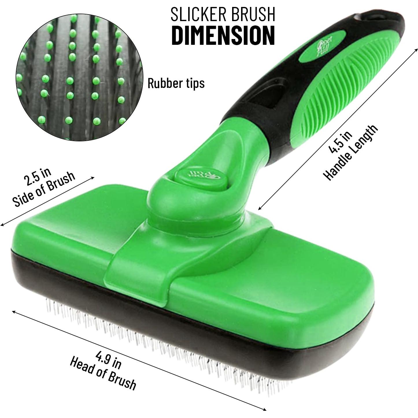 Cepillo Autolimpiante Pet Pull para Gato y Perro - Verde