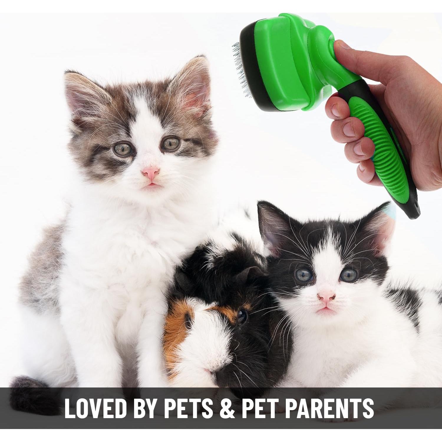 Cepillo Autolimpiante Pet Pull para Gato y Perro - Verde