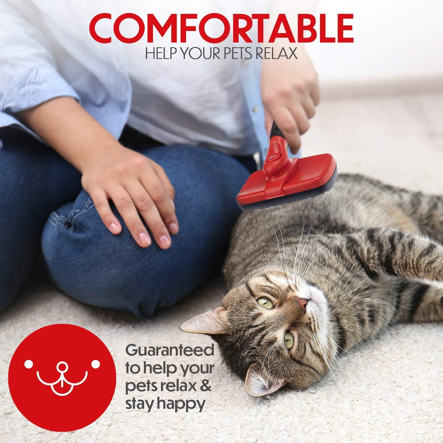 Cepillo Slicker Autolimpiante Pet Pull para Gato y Perro 17.8cm