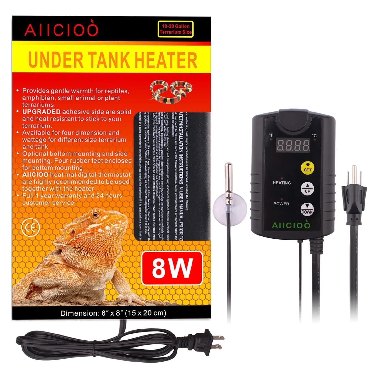 Almohadilla Térmica para Reptiles AIICIOO 15.24x20.32cm 8W