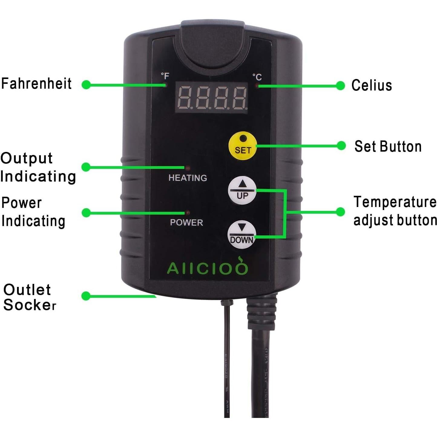 Almohadilla Térmica para Reptiles AIICIOO 15.24x20.32cm 8W