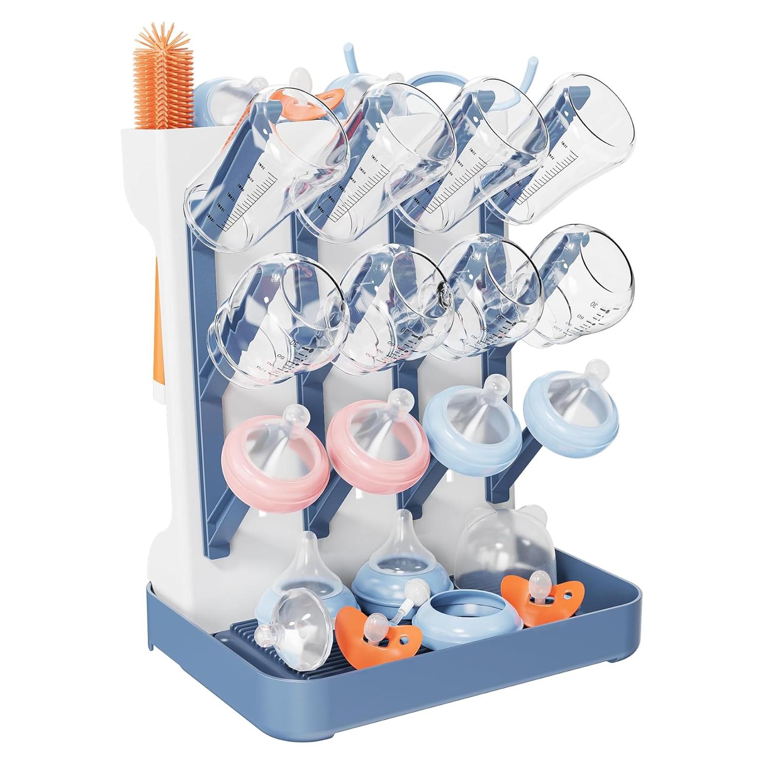 Soporte Secado Biberones CandyHome Azul Vertical 33 cm