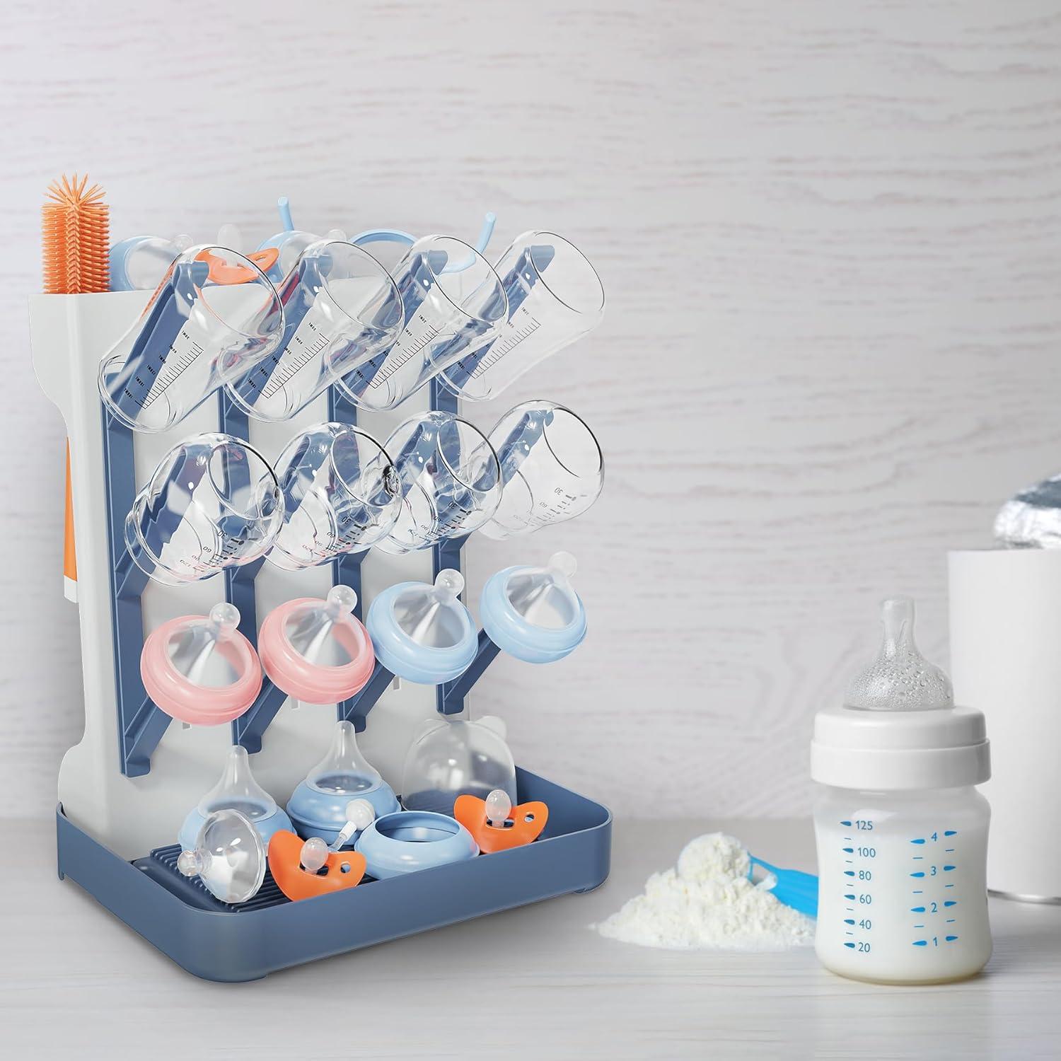 Soporte Secado Biberones CandyHome Azul Vertical 33 cm