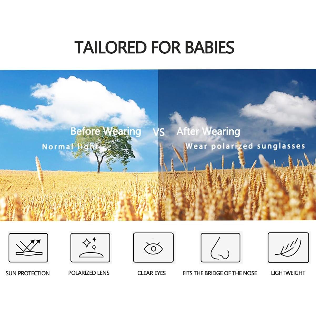 Gafas de sol polarizadas para bebés con correa ajustable