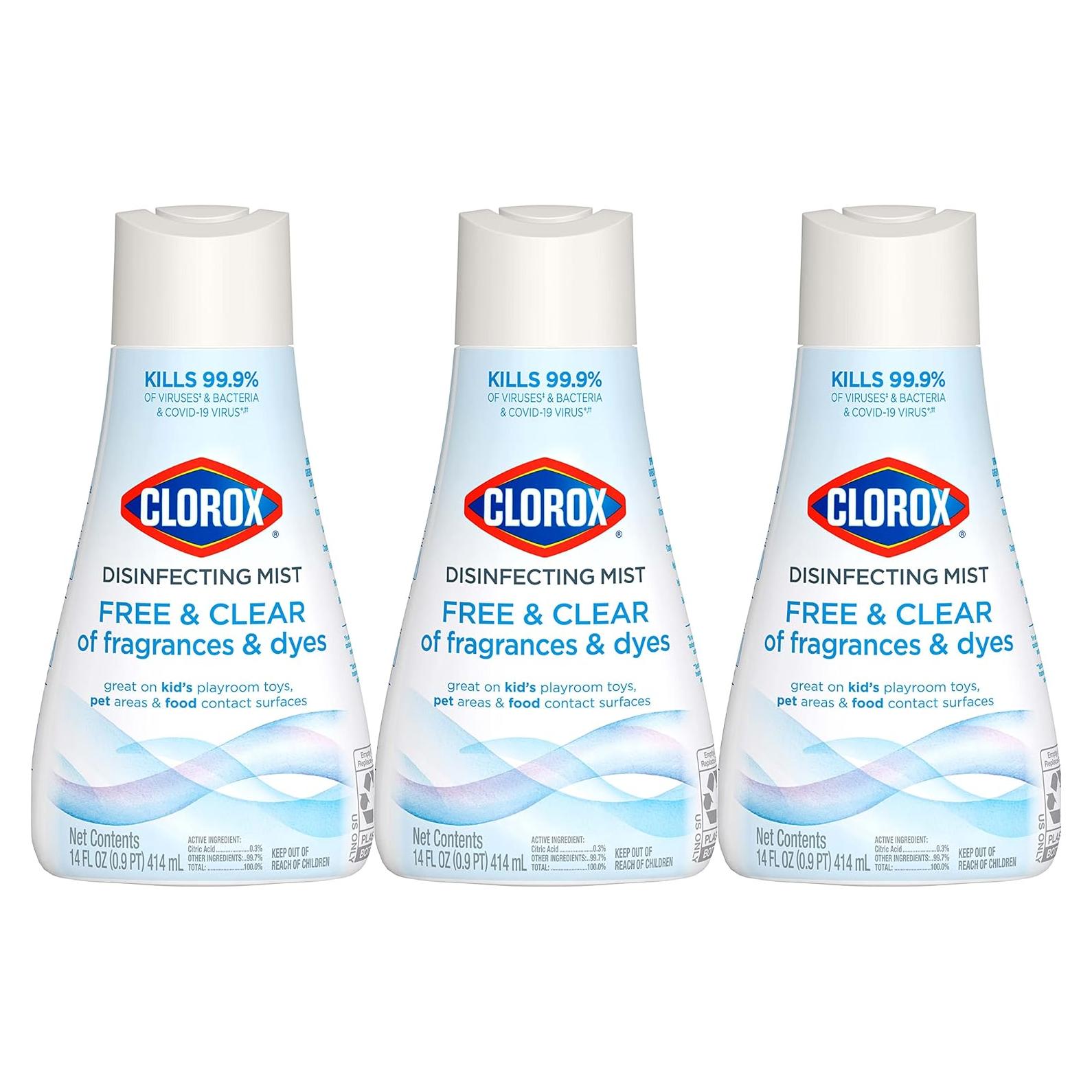 Recarga Mist Desinfectante Clorox Libre y Claro 414 ml x 3