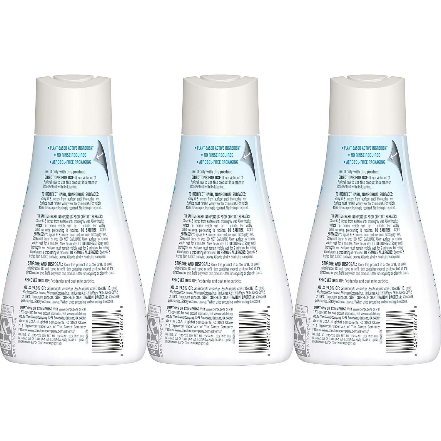 Recarga Mist Desinfectante Clorox Libre y Claro 414 ml x 3