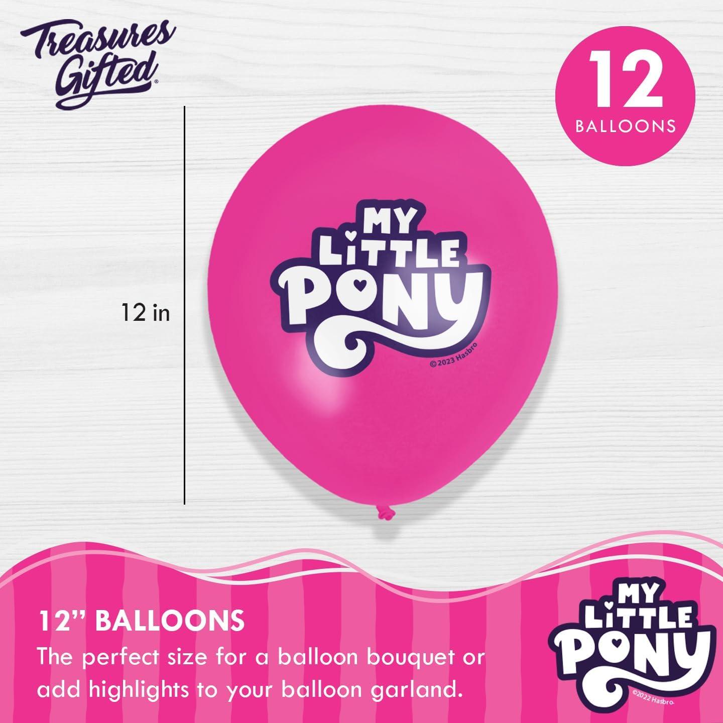 Suministros de Fiesta My Little Pony - Paquete de 12 Globos y Decoraciones