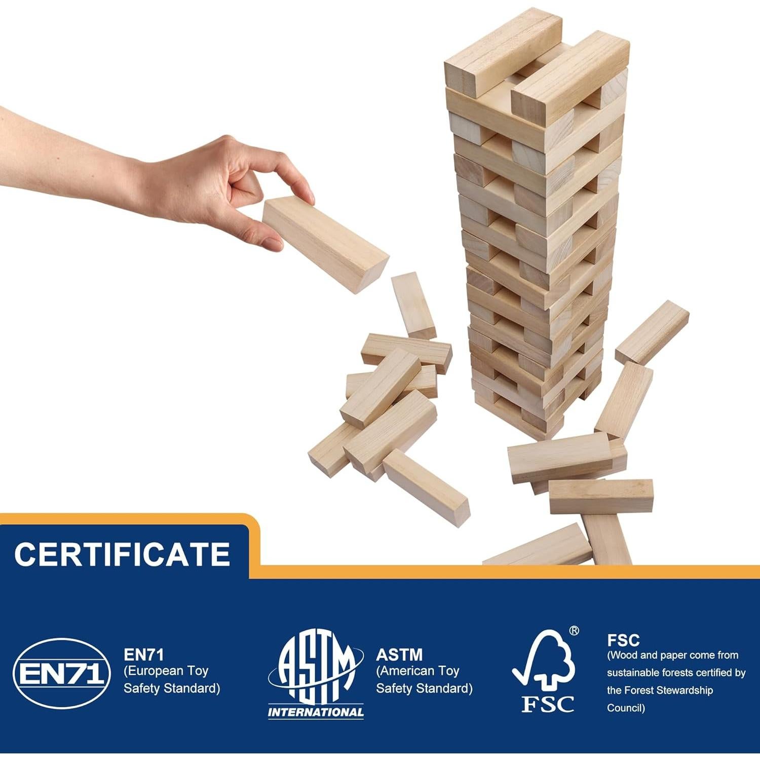 Juego de Bloques de Madera Offelec 60 Piezas Apilable 97.5 cm