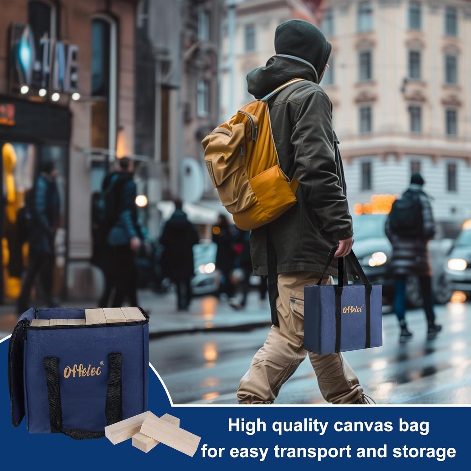 Juego de Bloques de Madera Offelec 60 Piezas Apilable 97.5 cm