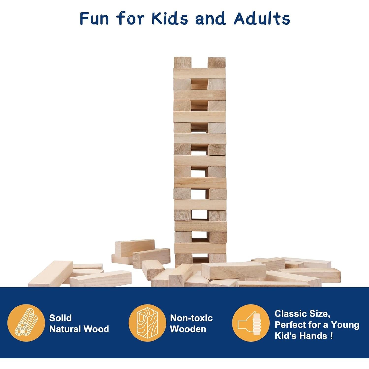 Juego de Bloques de Madera Offelec 60 Piezas Apilable 97.5 cm