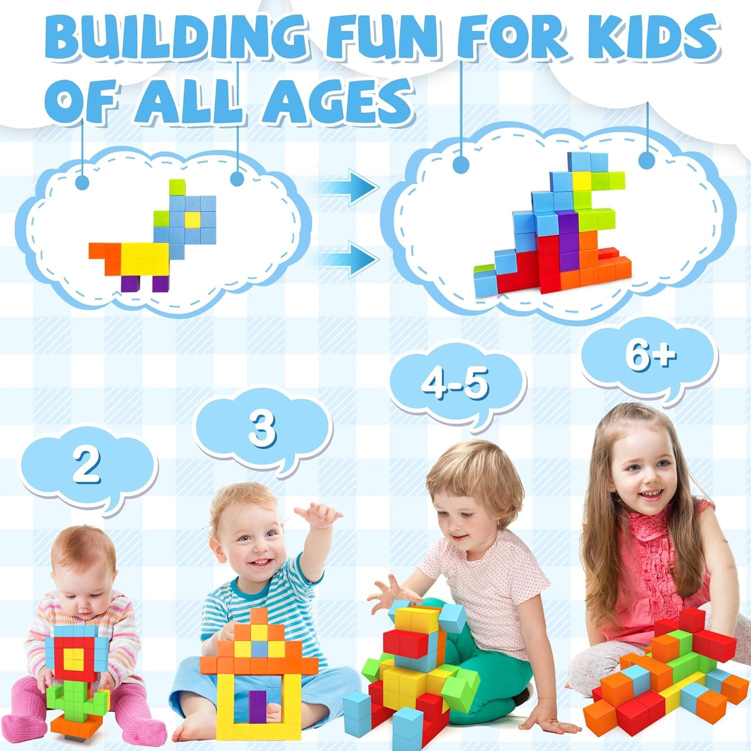 Bloques Magnéticos Bestdin 90PCS para Niños 3+ Años