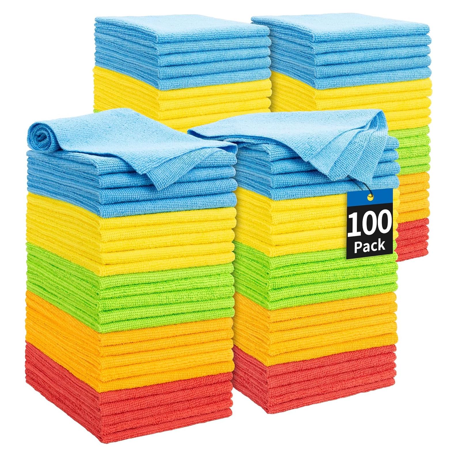 Paquete de 100 Paños de Microfibra HOMERHYME 29.2x29.2cm
