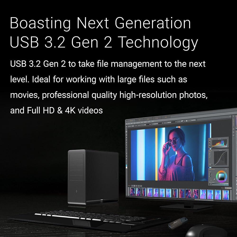 PNY Pro Elite V2 256GB USB 3.2 Gen 2 Flash Drive 600MB/s