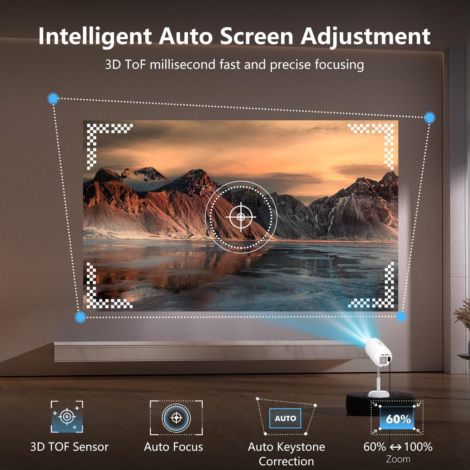 Mini Proyector Portátil VGKE 13000 Lúmenes 4K WiFi Bluetooth