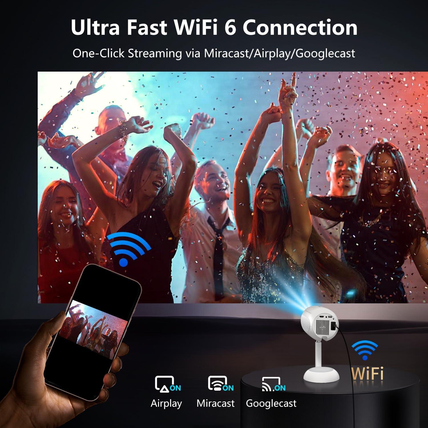 Mini Proyector Portátil VGKE 13000 Lúmenes 4K WiFi Bluetooth