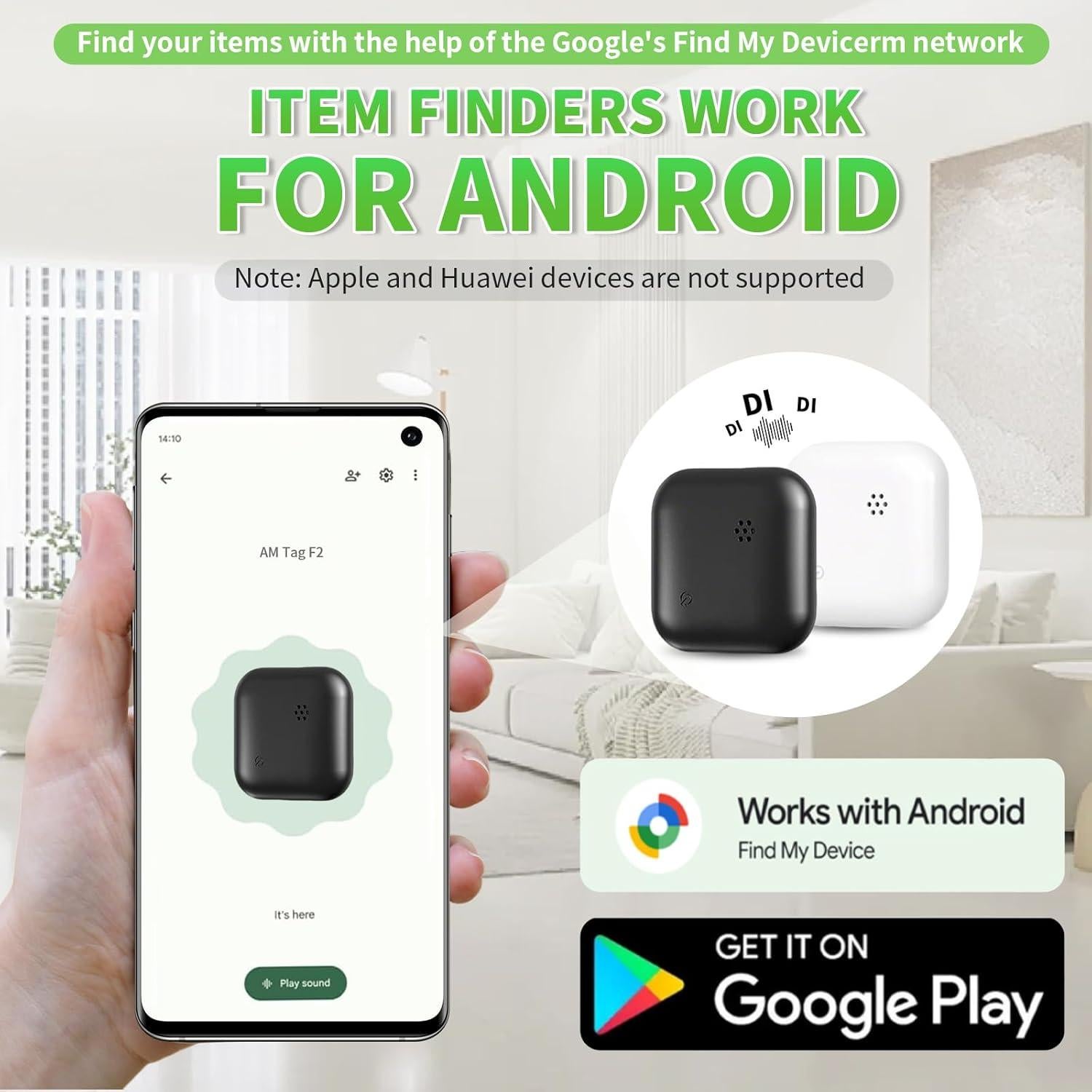 Rastreador Bluetooth Android CHMQFCUP Paquete de 4 Etiquetas