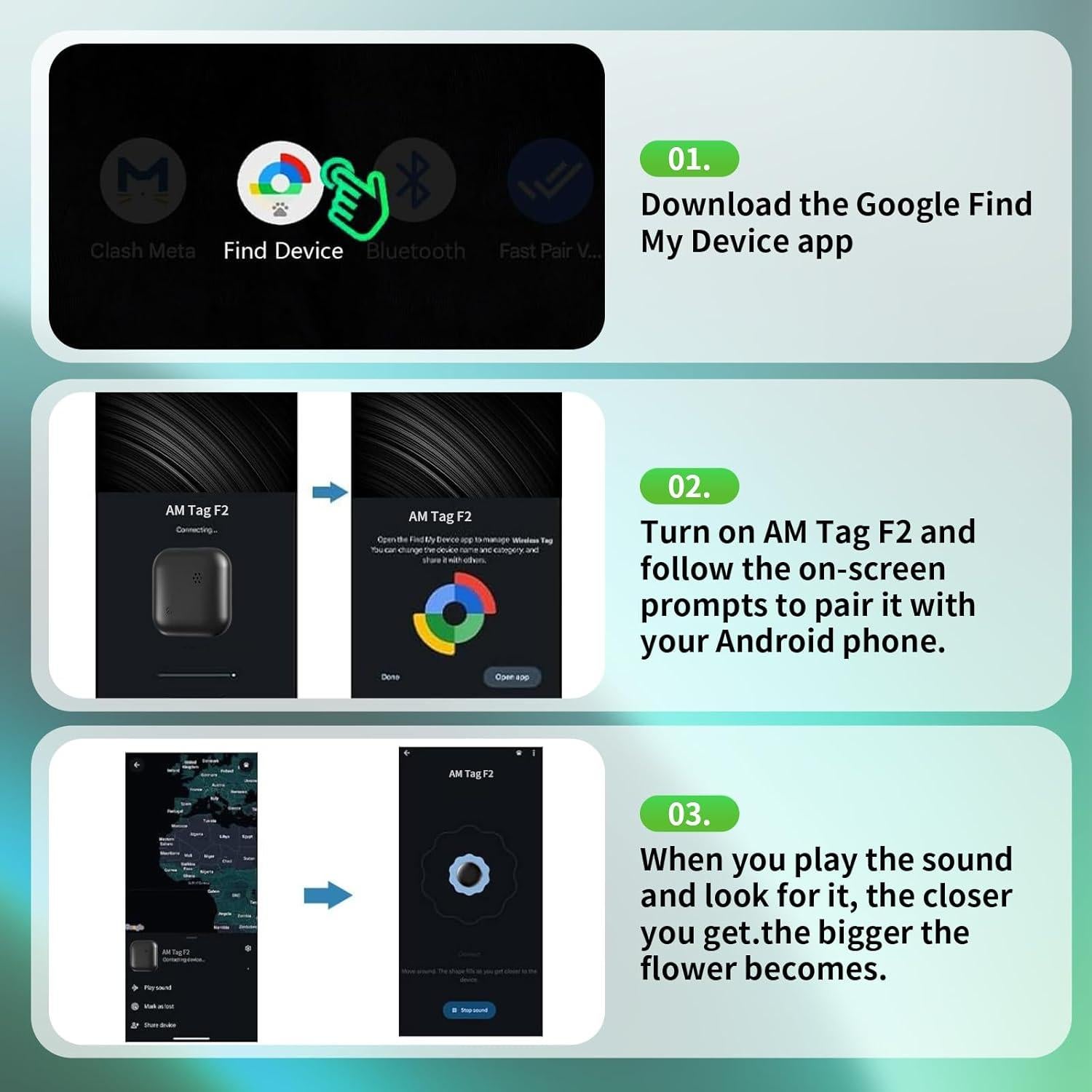 Rastreador Bluetooth Android CHMQFCUP Paquete de 4 Etiquetas