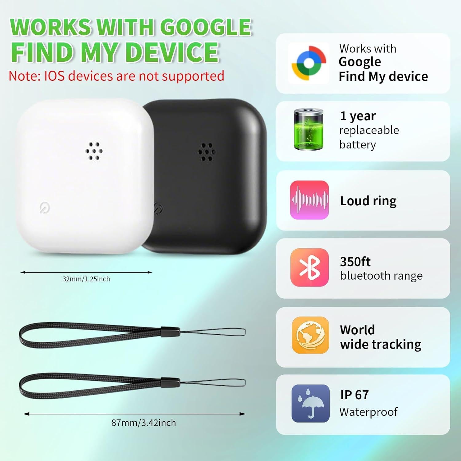 Rastreador Bluetooth Android CHMQFCUP Paquete de 4 Etiquetas