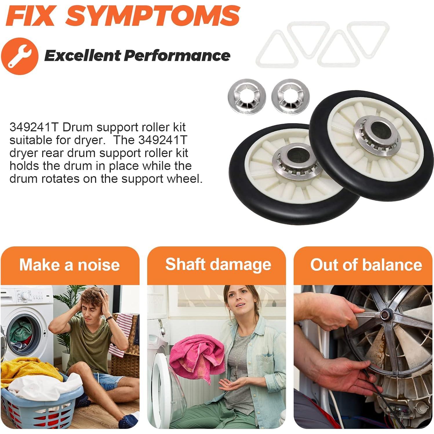 Kit de Rodillos de Soporte Beaquicy 349241T para Secadores