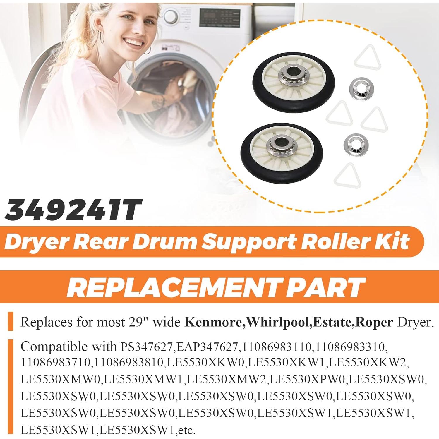 Kit de Rodillos de Soporte Beaquicy 349241T para Secadores