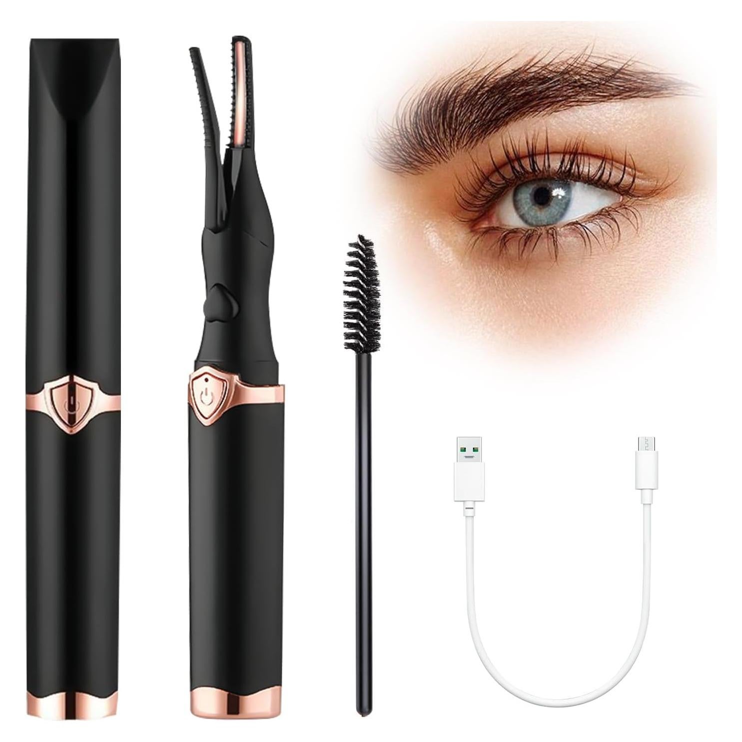 Rizador de Pestañas Eléctrico Daioai Negro, Calentado y Portátil
