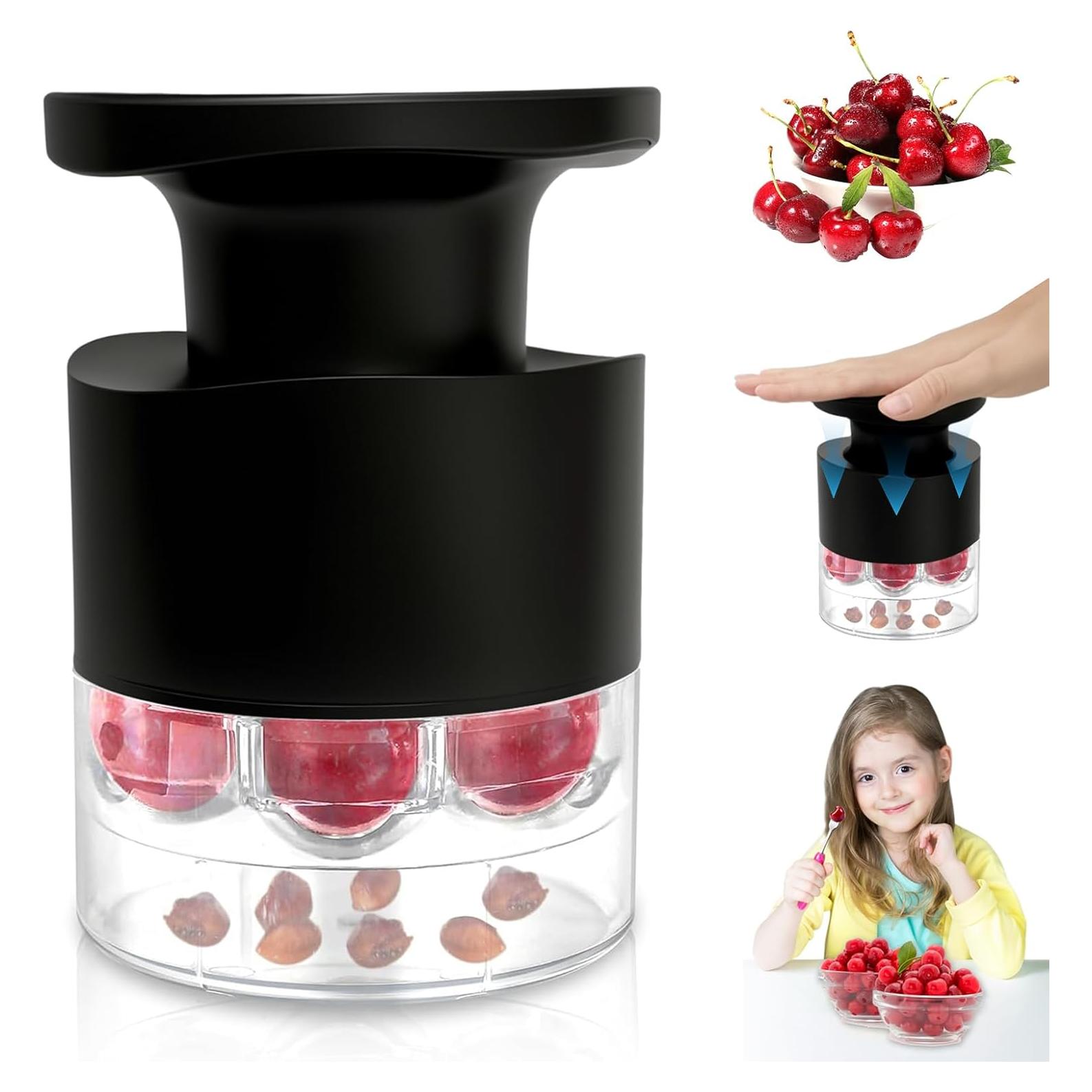 Deshuesador de Cereza Tenlary 7-en-1 con Protector Salpicaduras