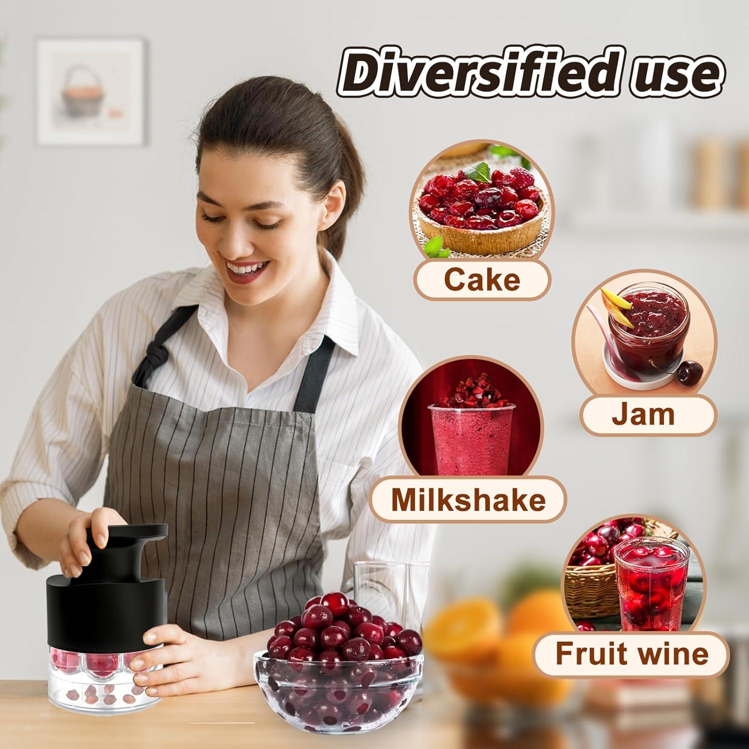 Deshuesador de Cereza Tenlary 7-en-1 con Protector Salpicaduras