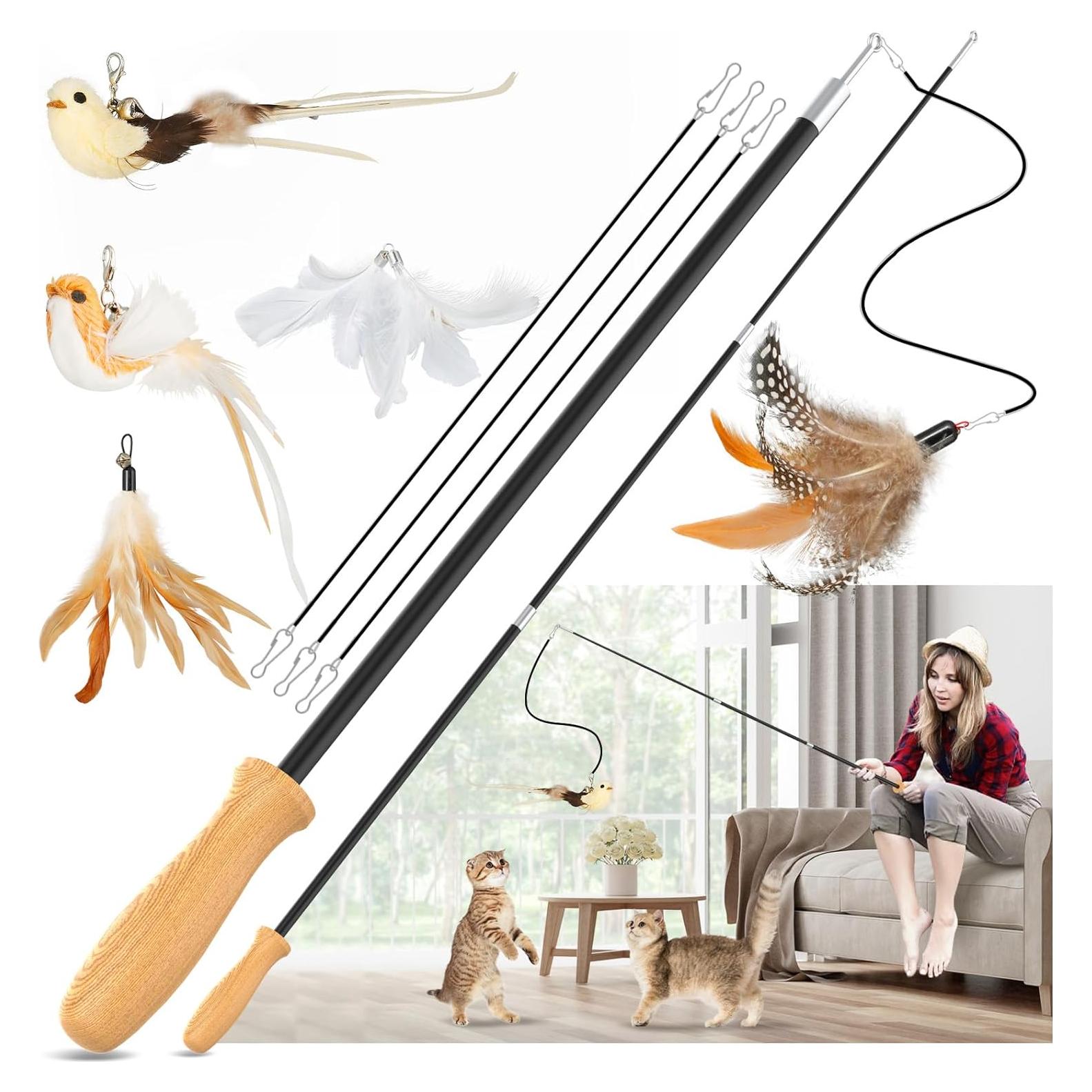 Juguete Interactivo para Gatos ROSAUI Varita de Pesca 109 cm