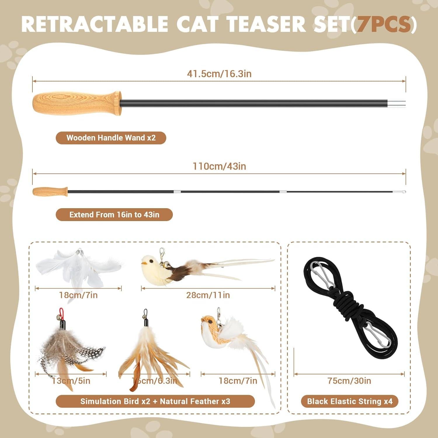 Juguete Interactivo para Gatos ROSAUI Varita de Pesca 109 cm