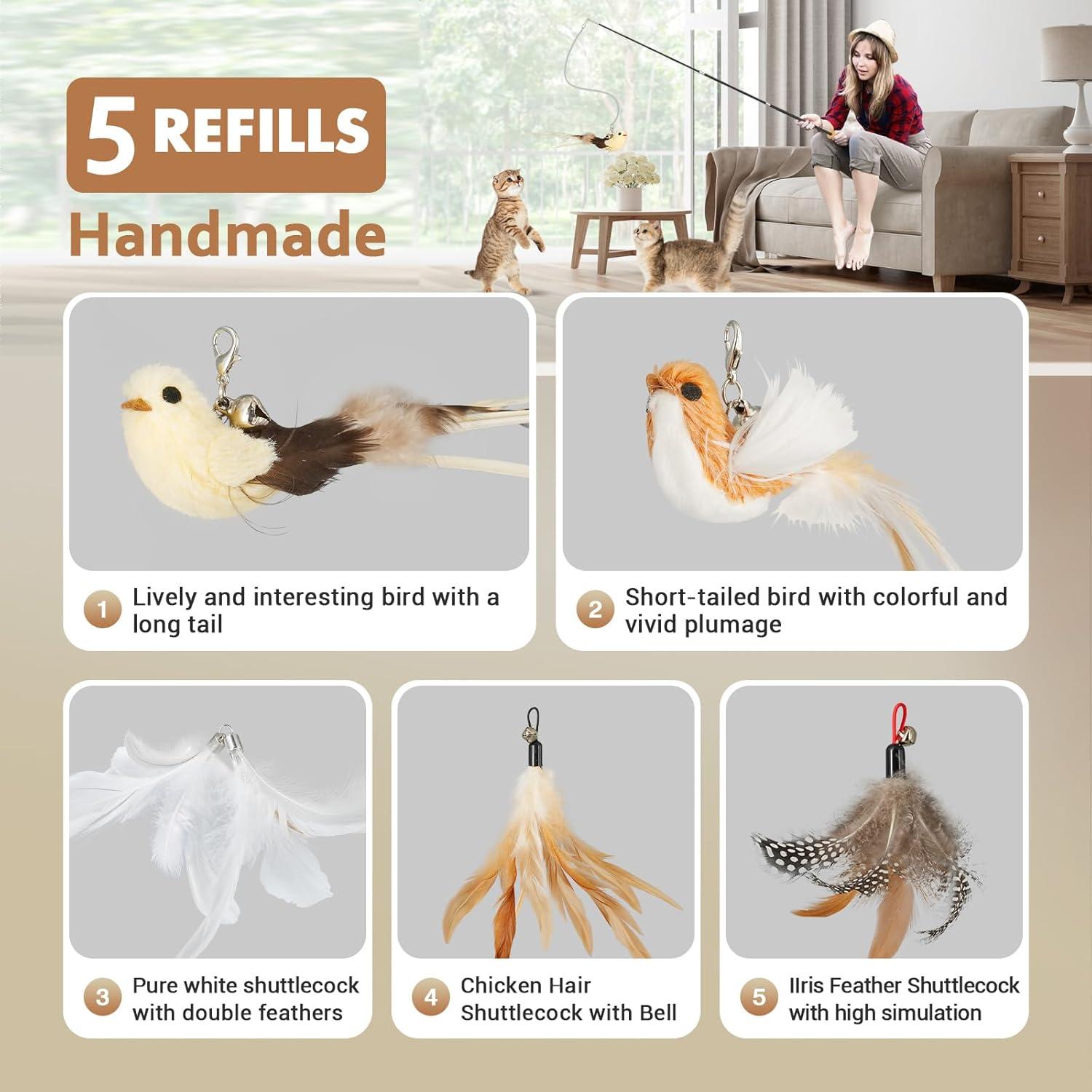 Juguete Interactivo para Gatos ROSAUI Varita de Pesca 109 cm