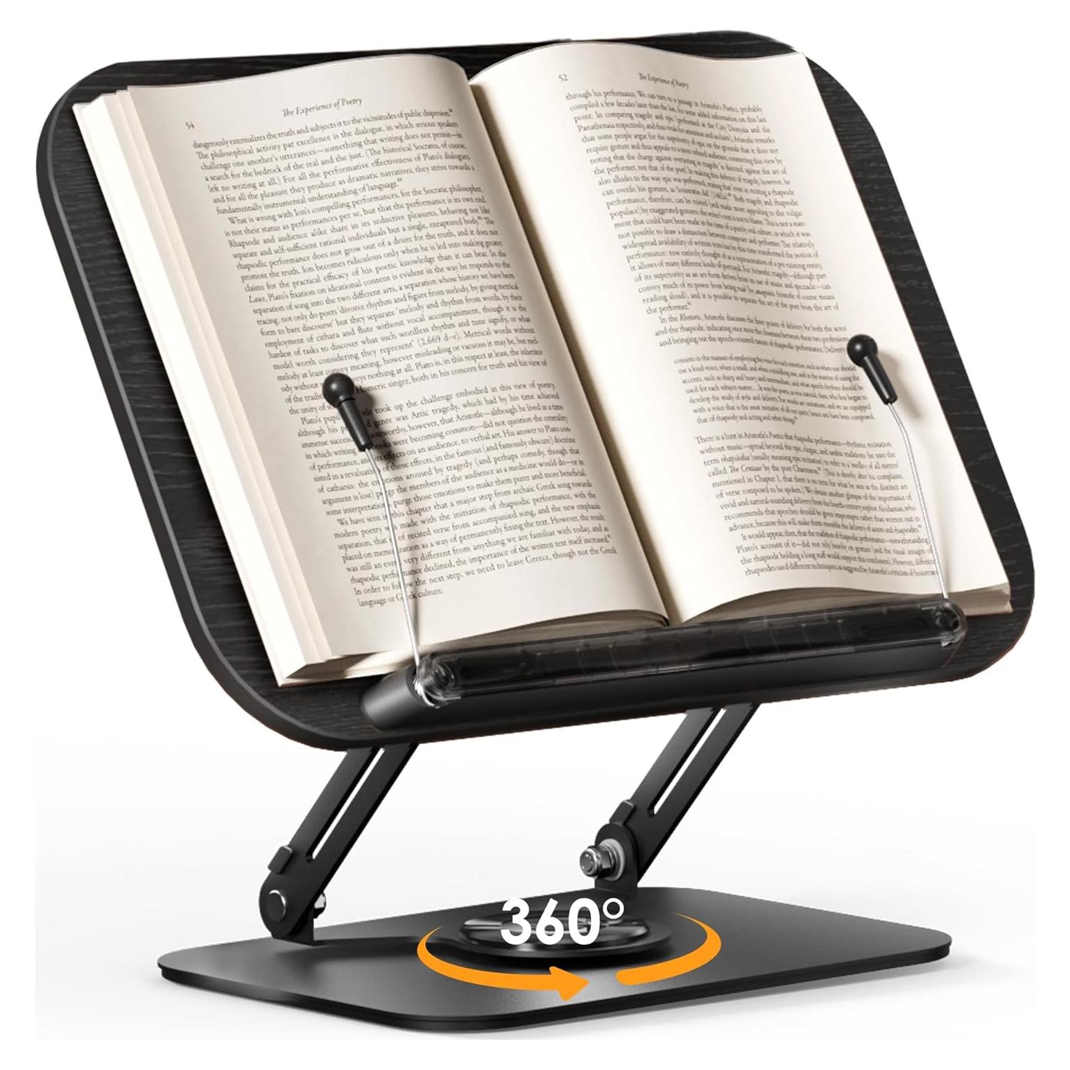 Soporte para Libros Ajustable SupeDesk Negro 360 Grados