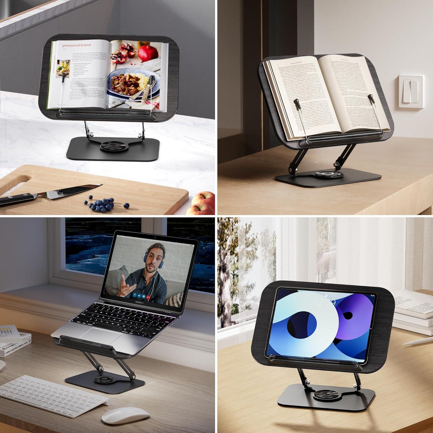 Soporte para Libros Ajustable SupeDesk Negro 360 Grados