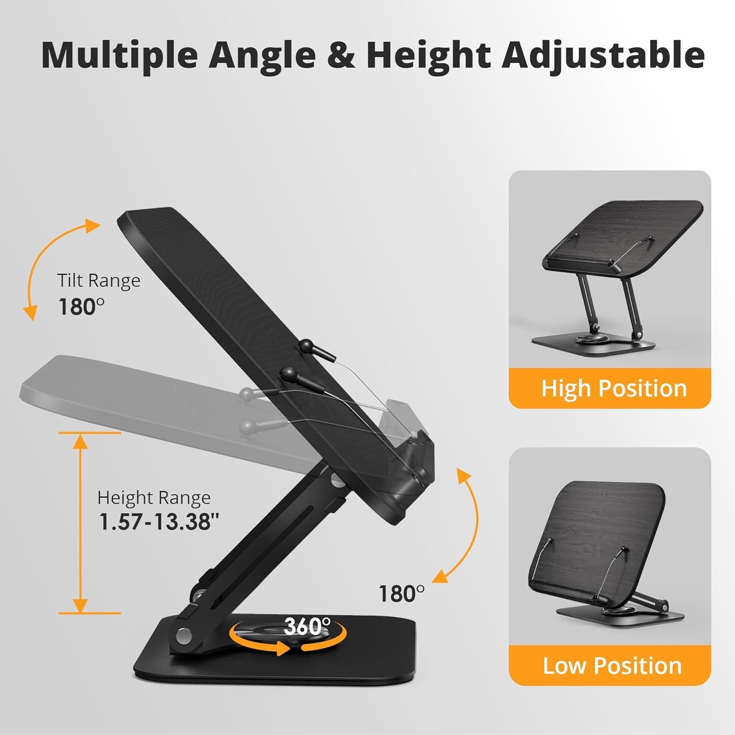 Soporte para Libros Ajustable SupeDesk Negro 360 Grados