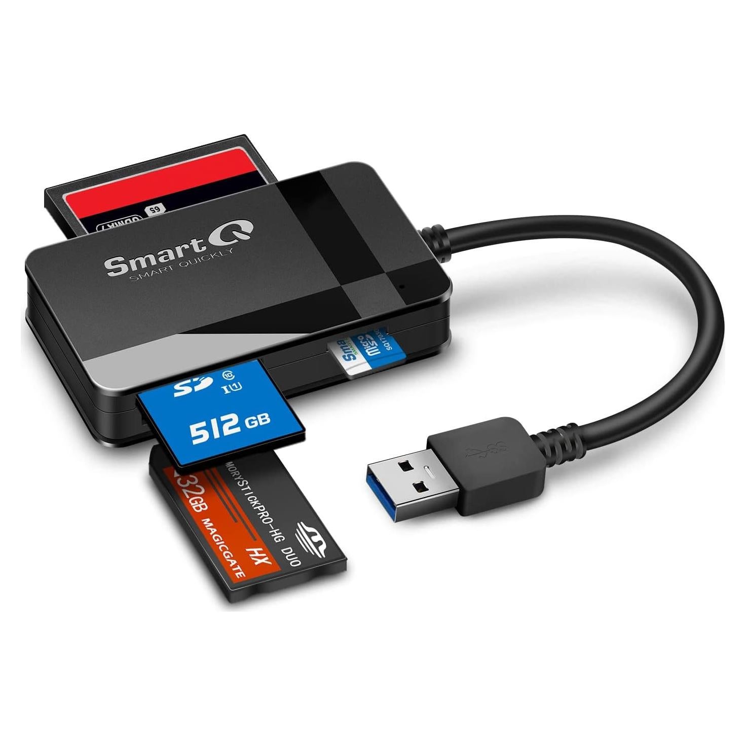 Lector de Tarjetas USB 3.0 SmartQ C368 - Soporta SD, Micro SD, CF