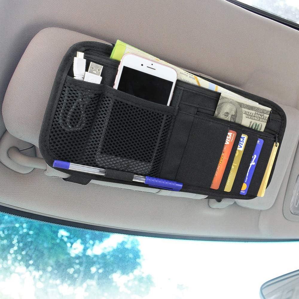 Organizador de Visera de Coche LIVANS Negro 30x15 cm 8 Compartimentos