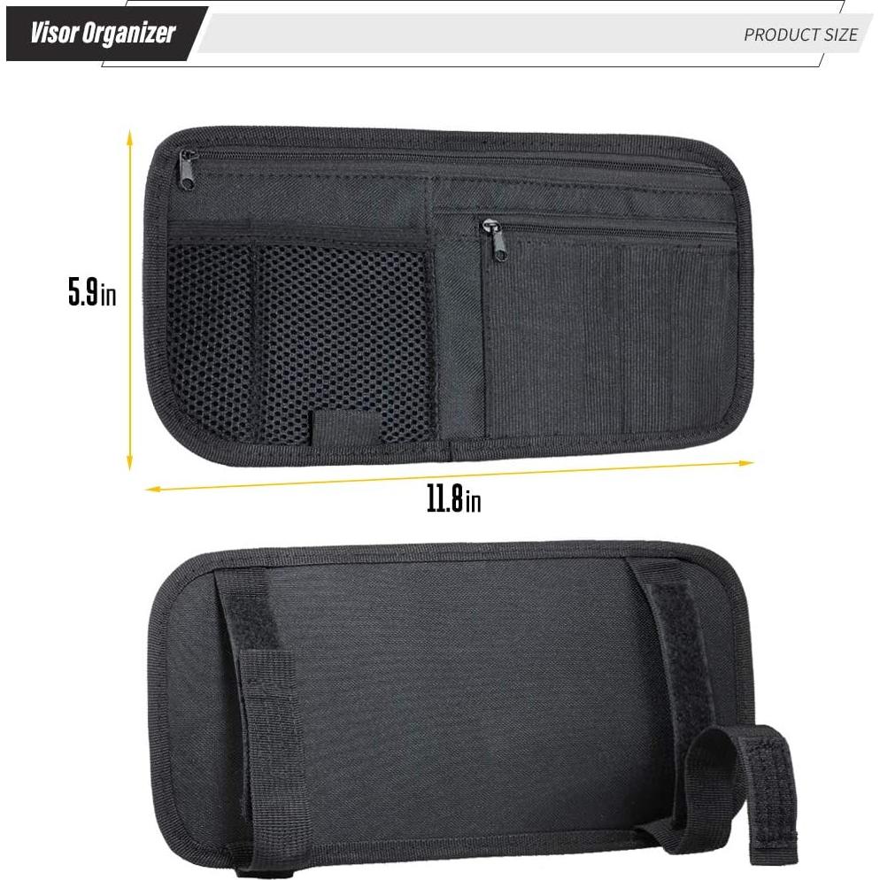 Organizador de Visera de Coche LIVANS Negro 30x15 cm 8 Compartimentos