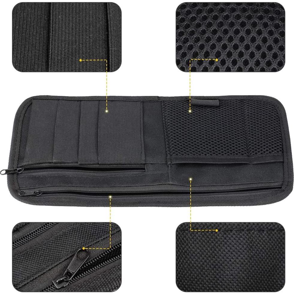 Organizador de Visera de Coche LIVANS Negro 30x15 cm 8 Compartimentos