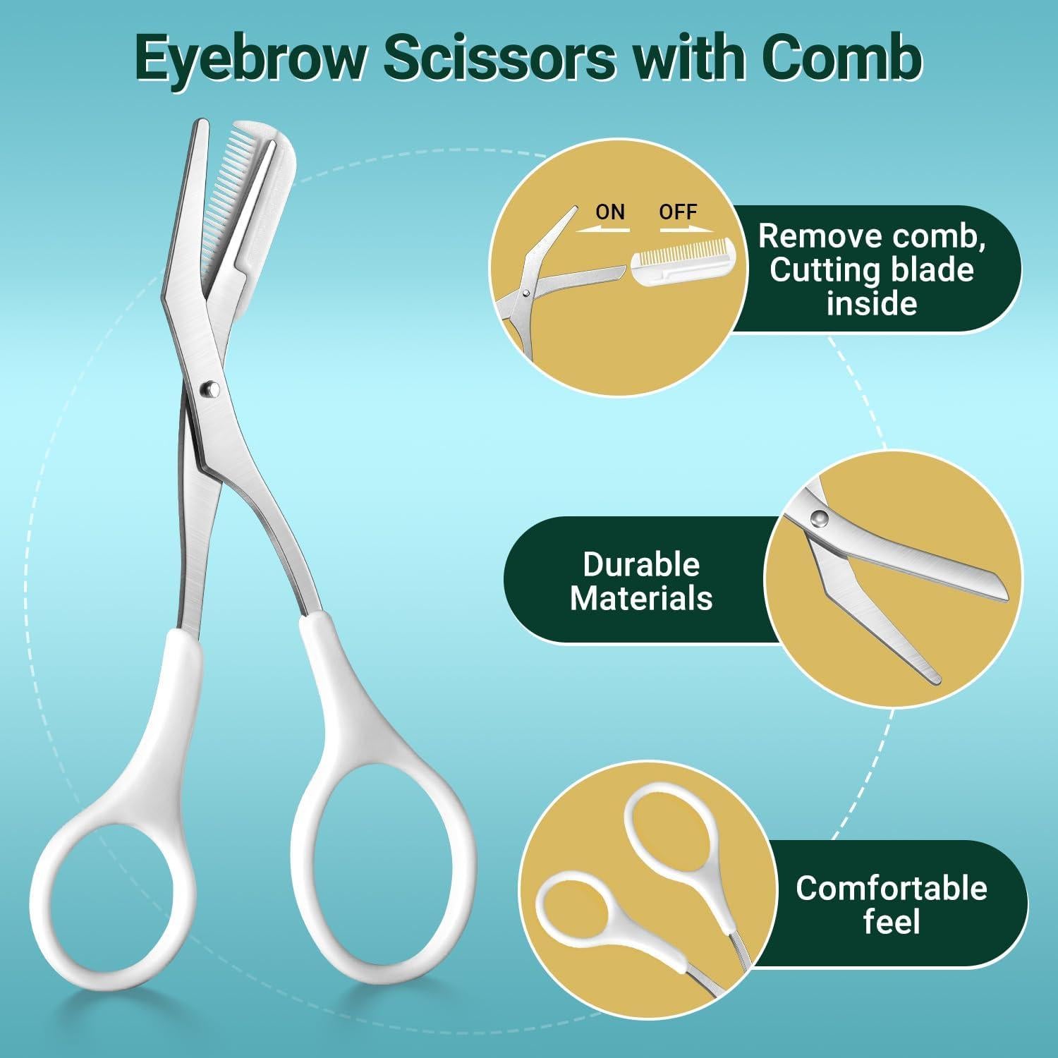 Kit de Cejas 8 en 1 TsMADDTs con Pinzas y Tijeras