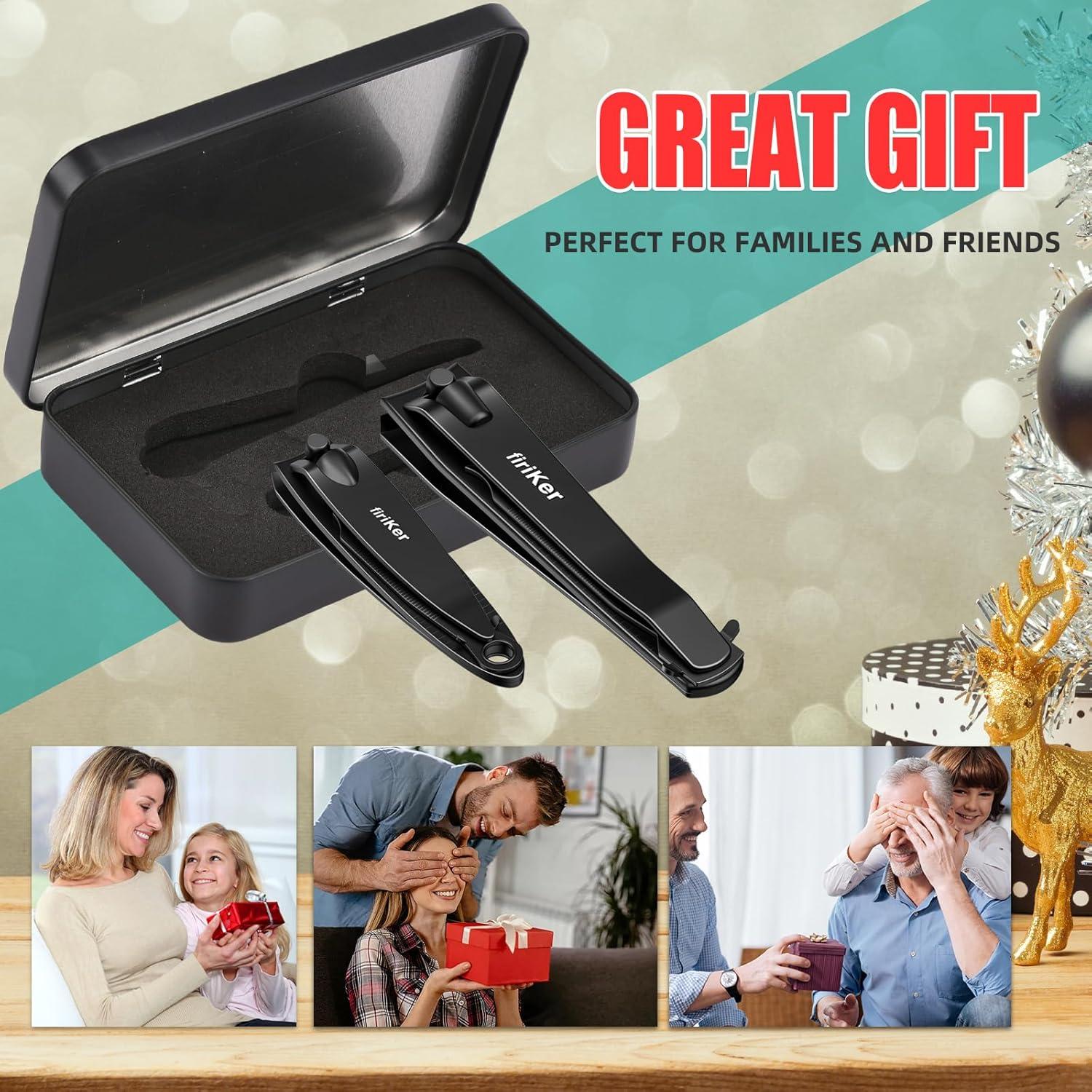 Juego de Cortauñas firiKer Acero Inoxidable Negro Mate 2 Piezas