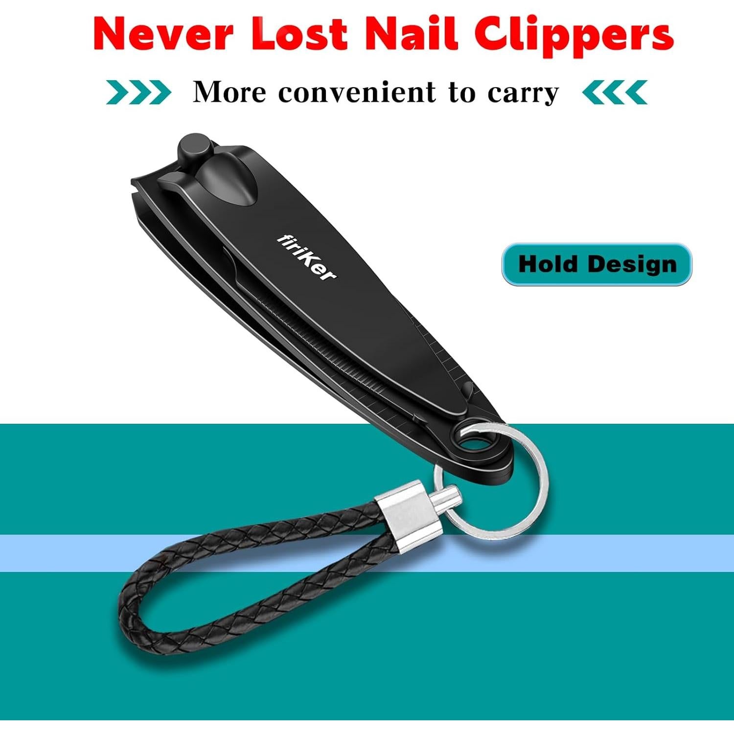 Juego de Cortauñas firiKer Acero Inoxidable Negro Mate 2 Piezas