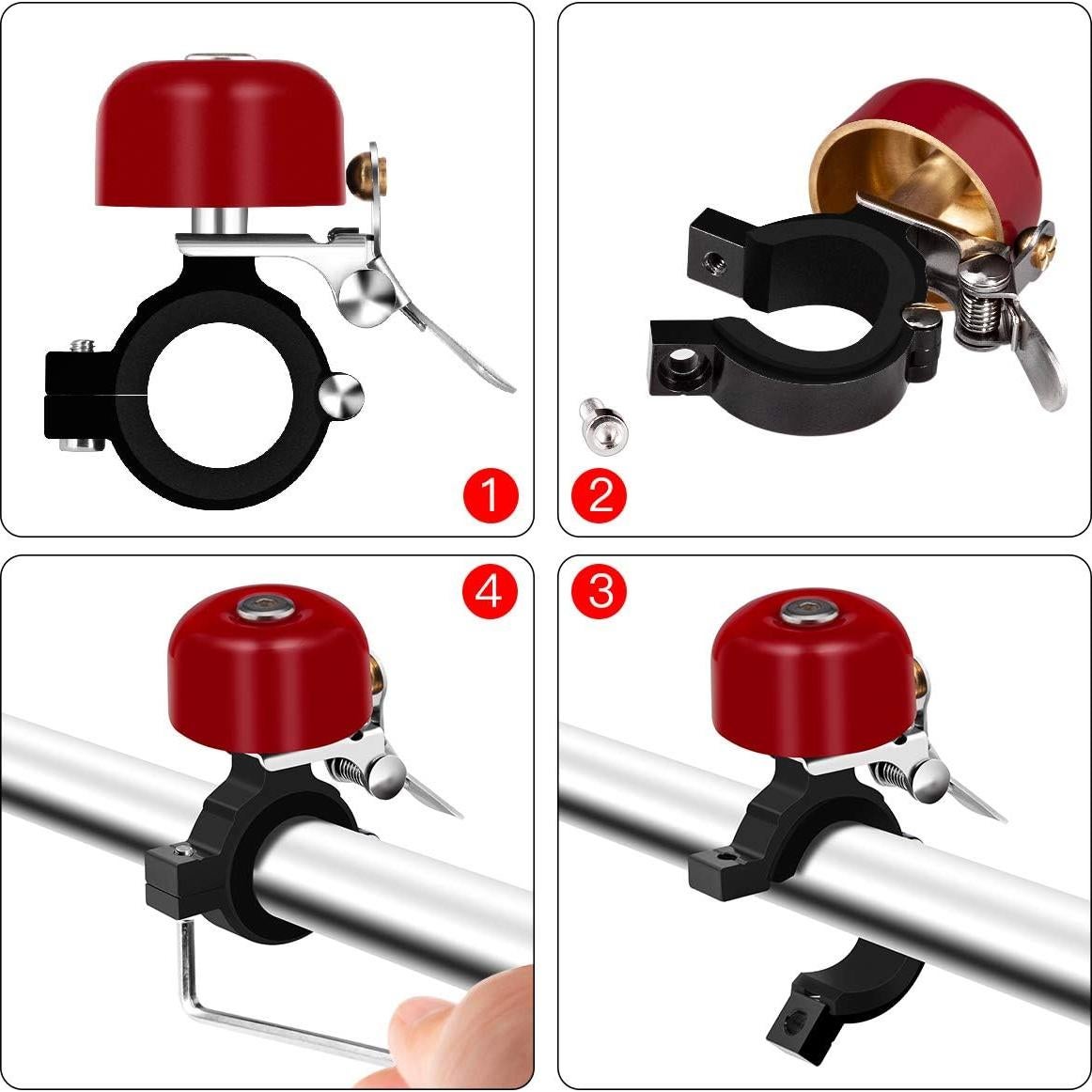 Campana de Bicicleta Greallthy de Latón 80 dB Ajuste Universal