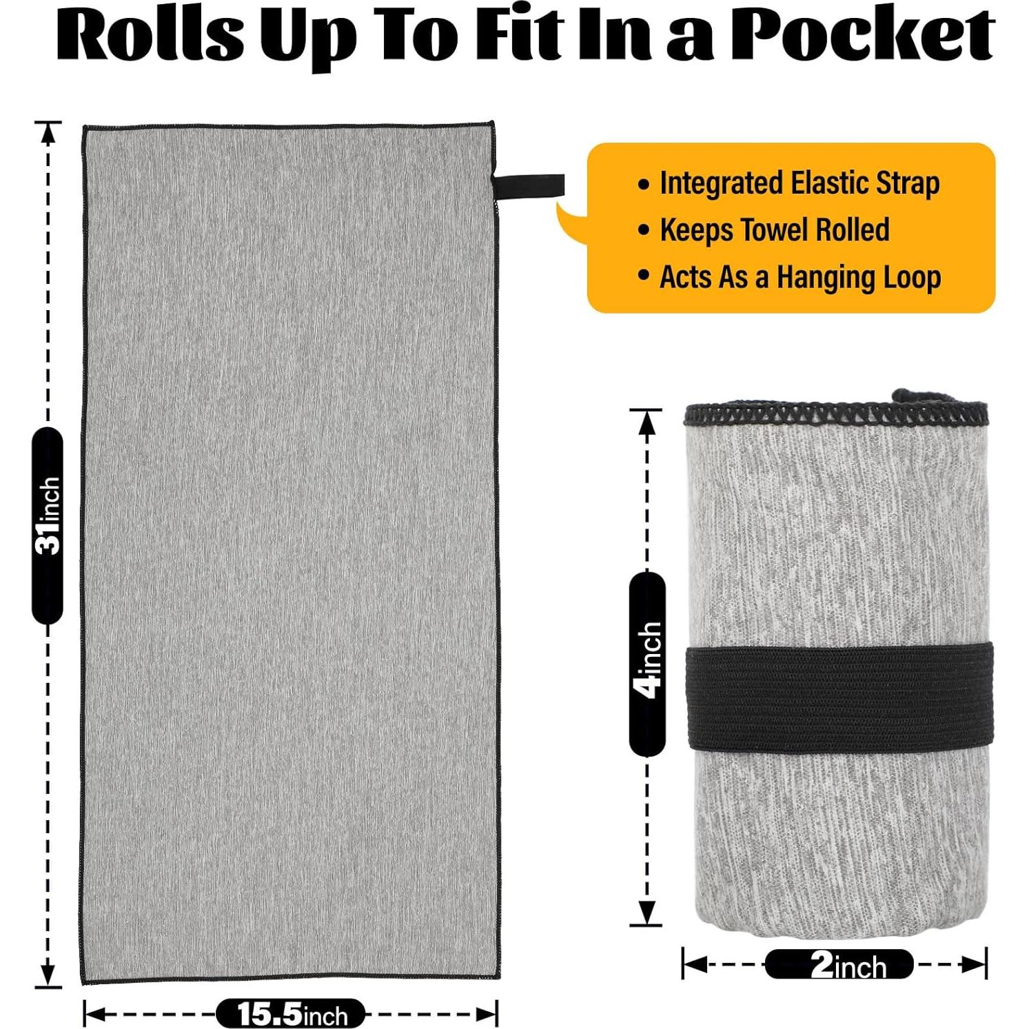 Paquete de 12 Toallas de Gimnasio Microfibra NUOYEE 100x40 cm