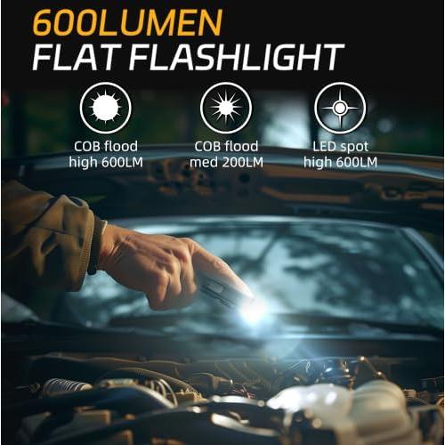 Linterna LED recargable Lexall 600 lúmenes con clip magnético