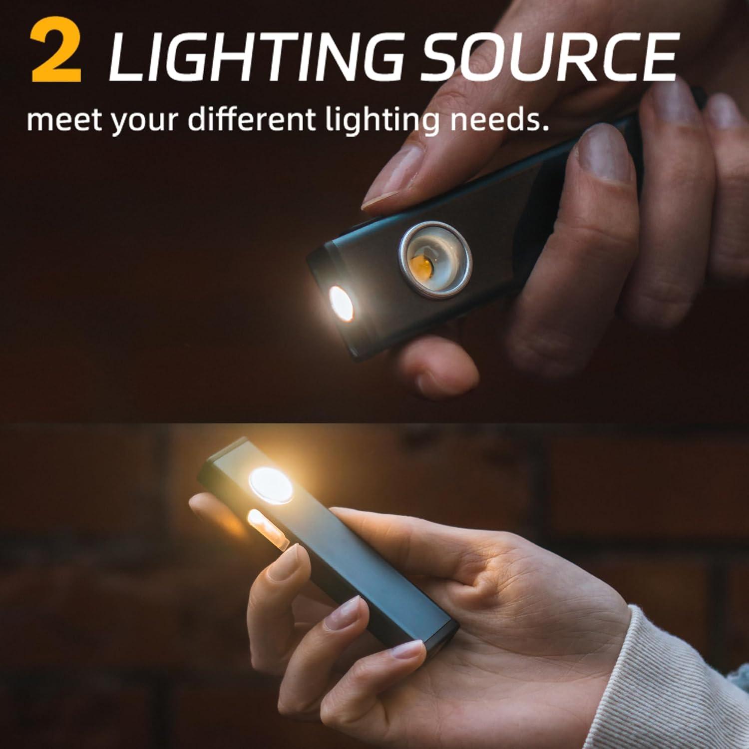 Linterna LED recargable Lexall 600 lúmenes con clip magnético