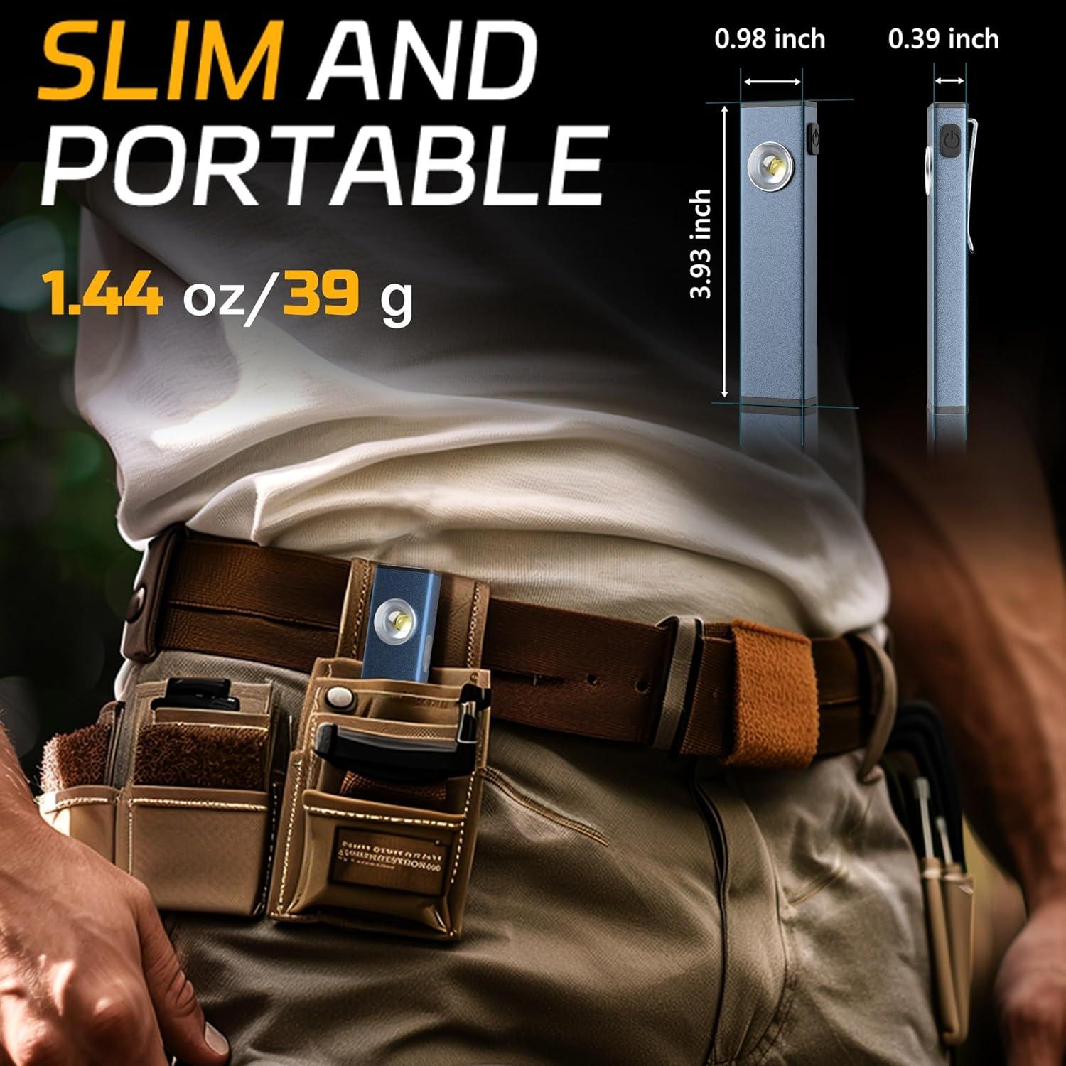 Linterna LED recargable Lexall 600 lúmenes con clip magnético