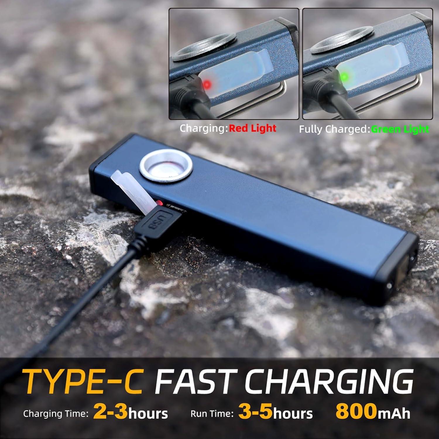 Linterna LED recargable Lexall 600 lúmenes con clip magnético