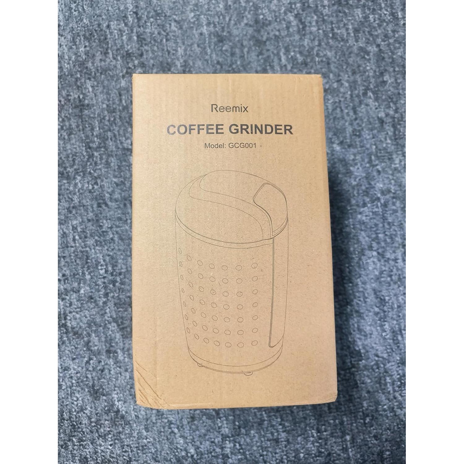 Molino de Café Eléctrico Reemix 3.5Oz Acero Inoxidable Negro